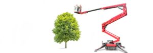 mobile crane used to trim tall trees