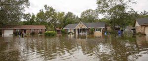 flooded houses after a natural disaster