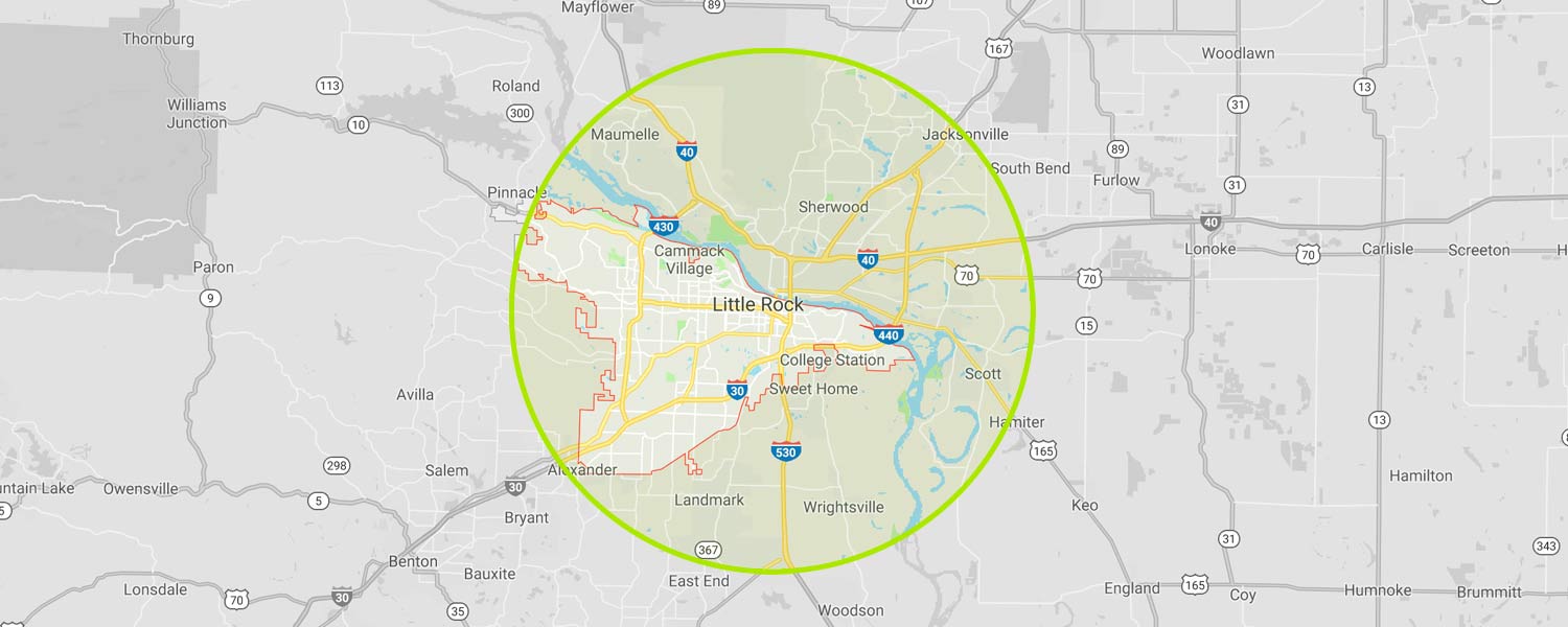 little rock arkansas map radius